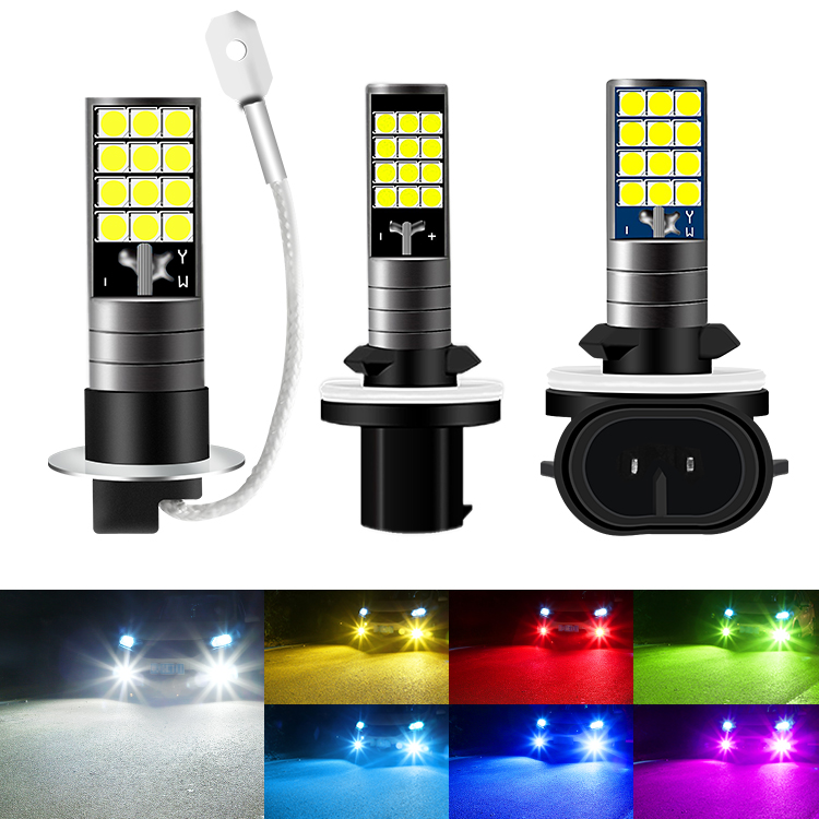 2pcs%20H3%20H27%20881%20880%20Fog%20Lights%20LED%20Bulb%20Super%20Bright%20Car%20Fog%20Lights%20Day%20Driving%20Running%2012V%206000K%20White%20Blue%20Green%20-%20Image%204