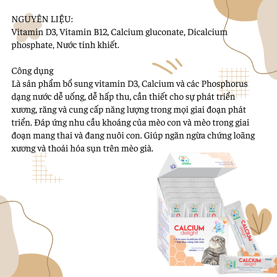 Bổ sung CANXI cho chó mèo CALCIUM DELIGHT 4ml