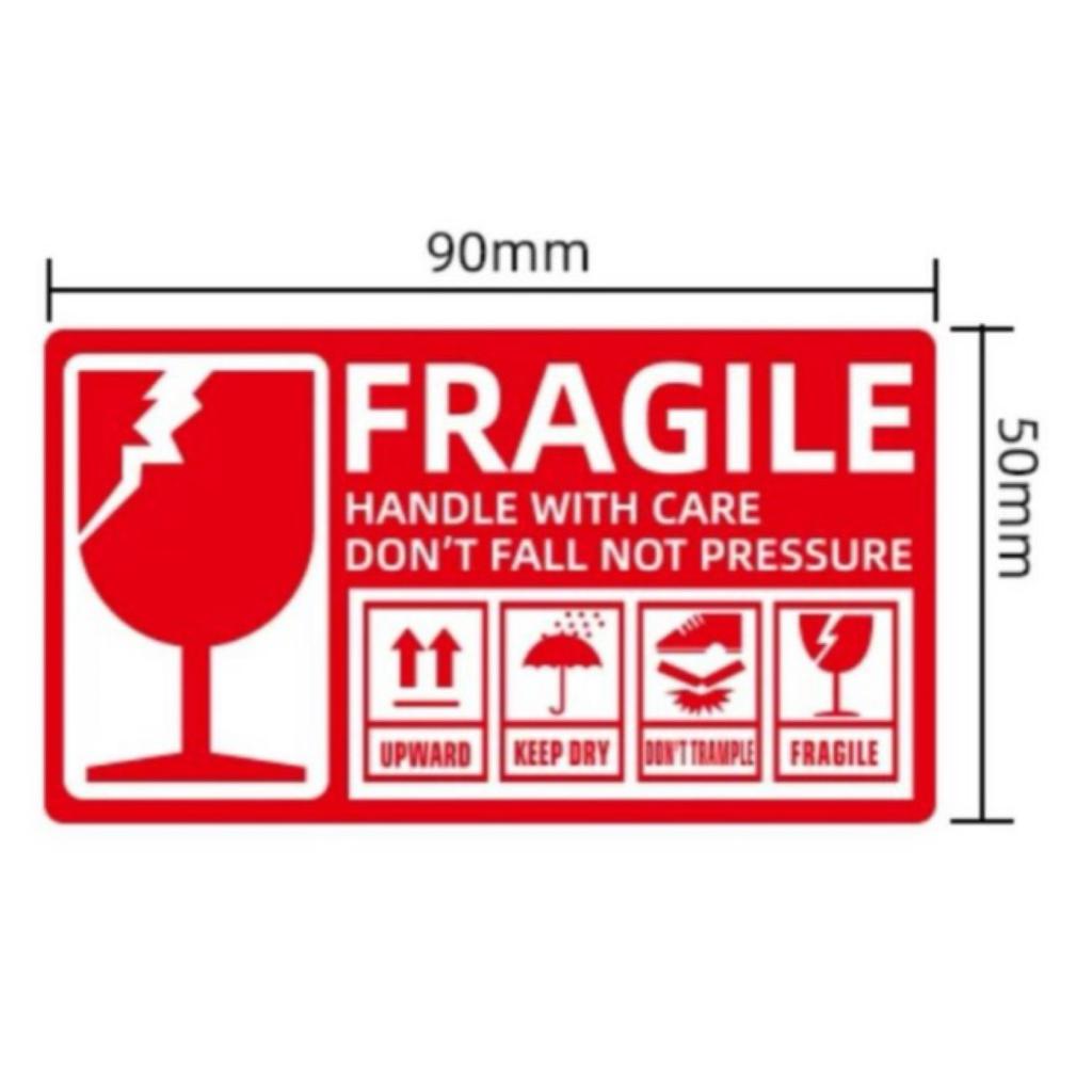 【SG Ready Stock】 Fragile Sticker 9x5cm Caution Careful Delivery