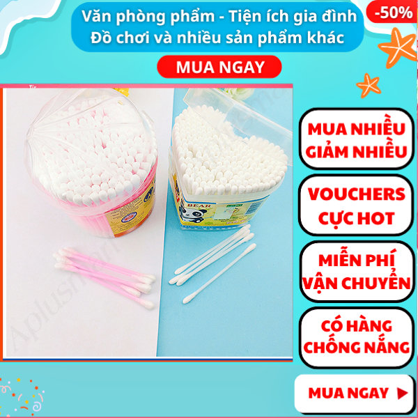 Combo 2 hủ tăm bông người lớn - trẻ em✓Tăm bông chất lượng tốt ✓Cây rái tai ✓tăm bông người lớn + trẻ em✓Dụng cụ gia đình ✓ Aplusmart