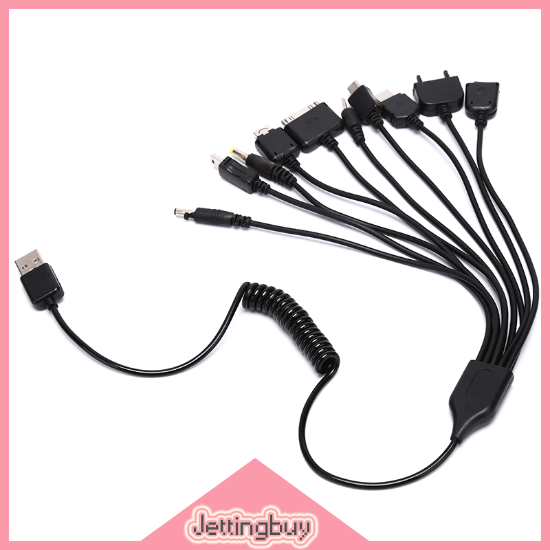【Jettingbuy】flash Sale phổ 10 trong 1 đa chức năng điện thoại di động trò chơi sạc USB Bộ sạc cáp