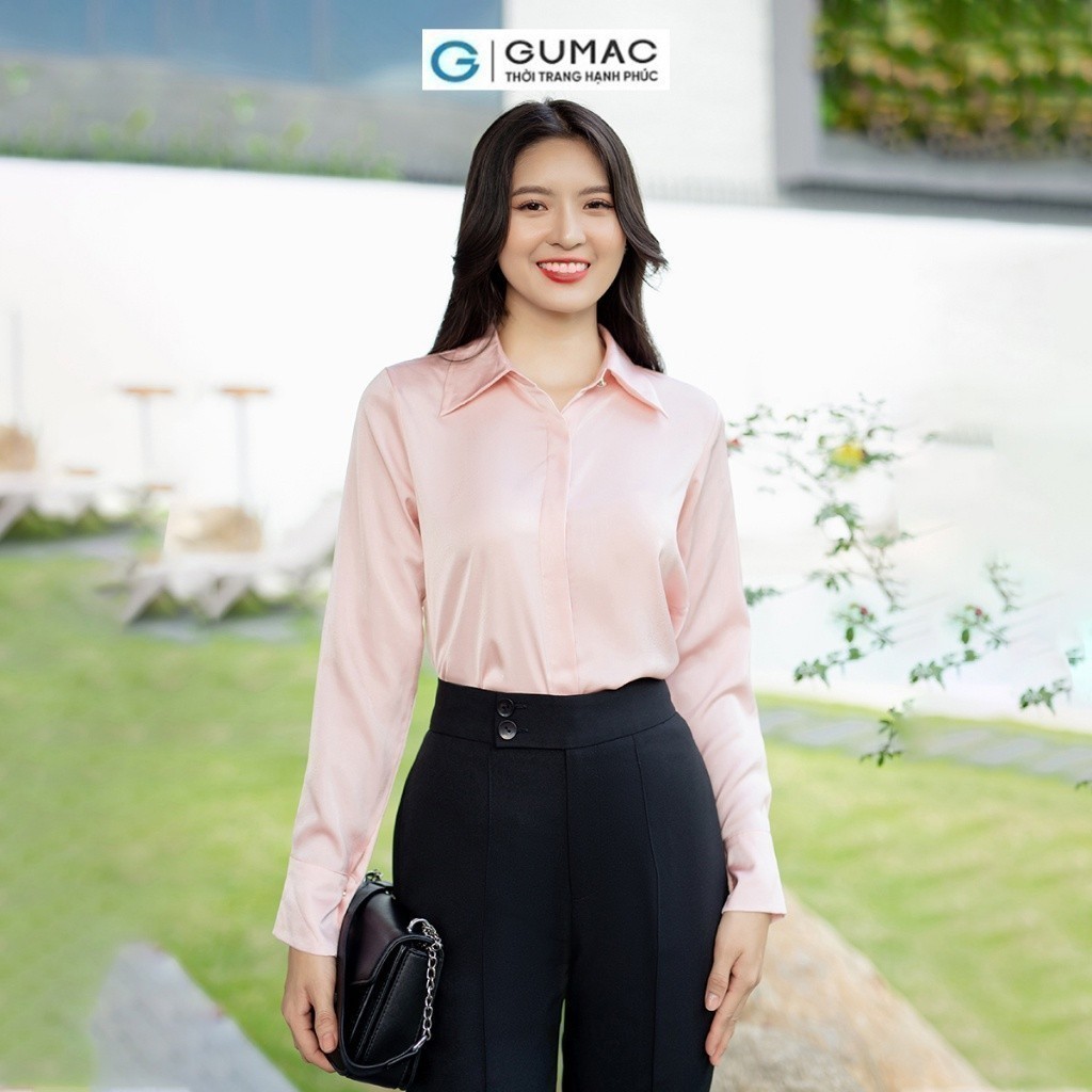 [SALE MẠNH] Áo sơ mi lá cổ nhọn thời trang GUMAC AD12054