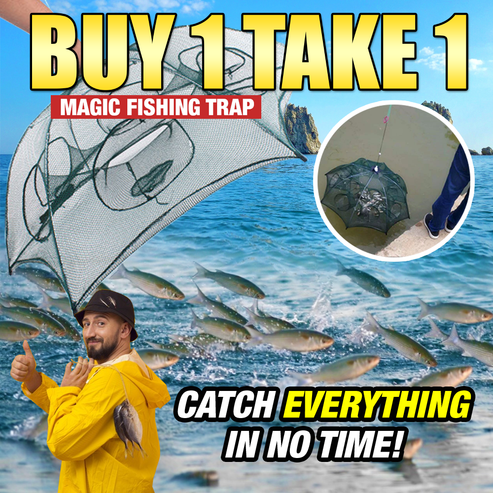 Buy 1 Take 1 Magic Fish Trap-Portable Fishing Net, Crab Fish Trap, Foldable  Fishing Bait Trap Cast Net Cage with Nylon Rope for Catching Small Bait Fish  Eels Catch Fish Crab Lobster
