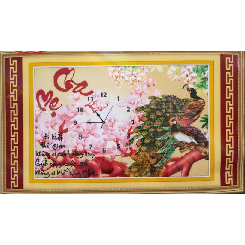 TRANH THÊU ĐỒNG HỒ - TỰ THÊU ngọc thịnh