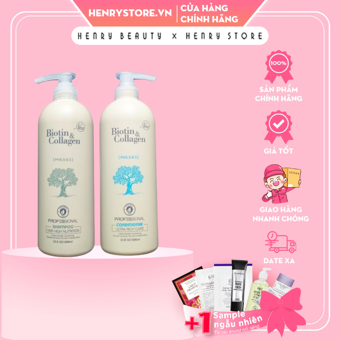 Cặp gội xả biotin collagen trắng 1000ml x 2 - phuong le
