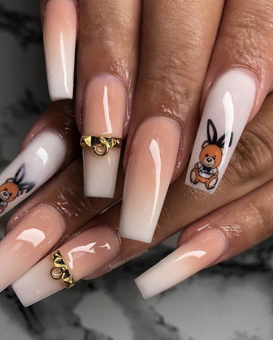 Sticker 3D Bé Gấu MOSCHINO | Hình Dán Móng Tay