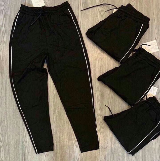 Quần jogger nữ 1 sọc nhỏ thun Poly mền mịn mát