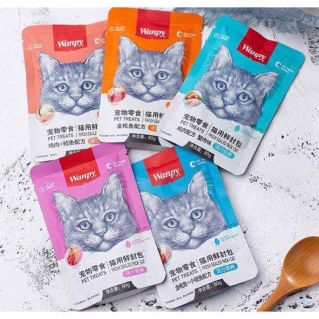 [Combo 15 Gói] Pate Wanpy Cho Mèo Gói 80g - Pate Cho Mèo Wanpy (Mix Đủ Vị)