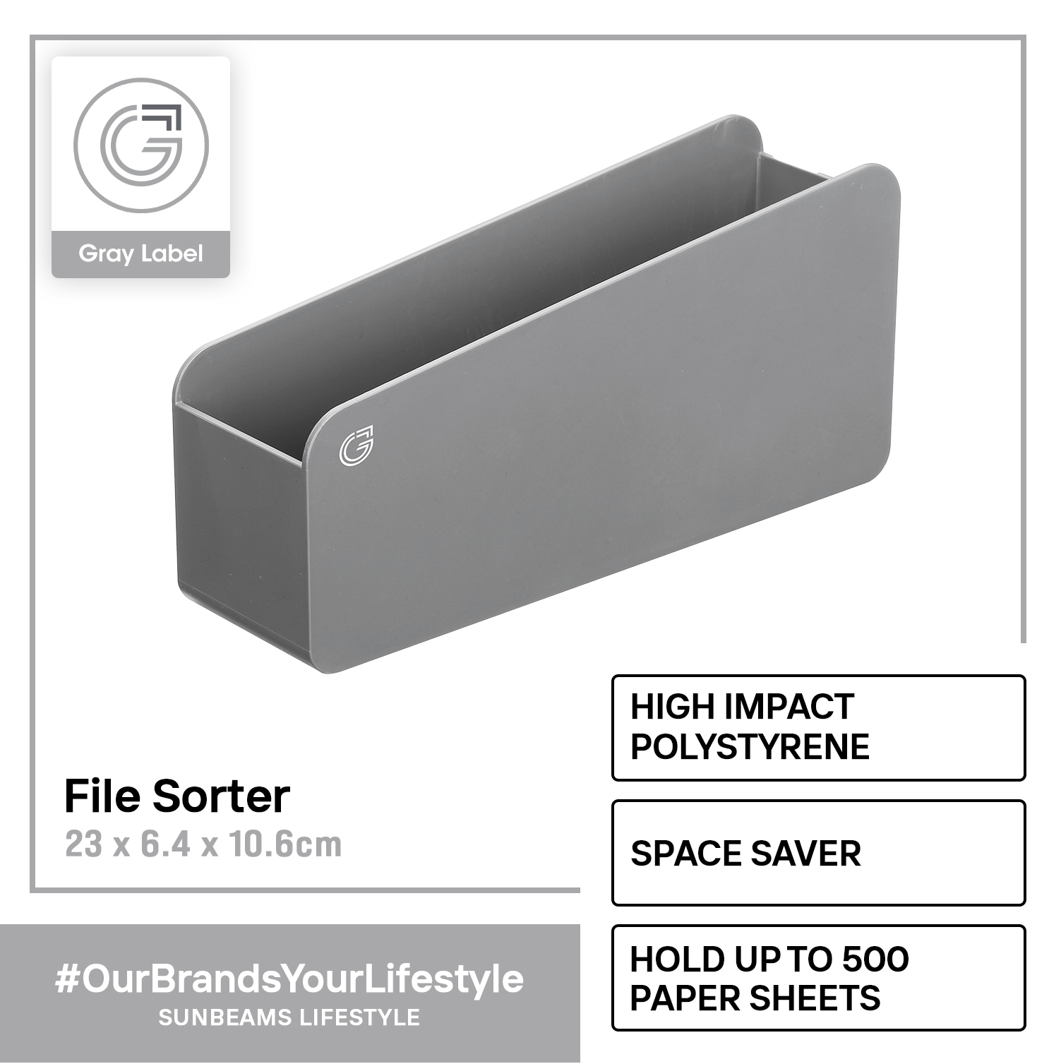 GRAY LABEL File Sorter High Impact Polystyrene Plastic 107x64x231cm ...