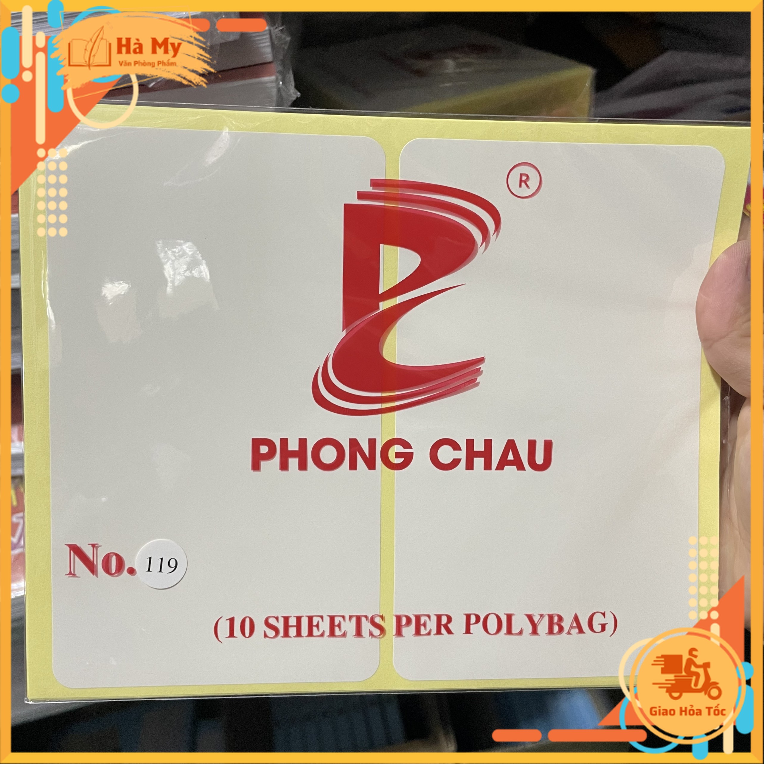 (Xấp 10 Tờ) Giấy Decal Phong Châu Khổ A5 Có Keo Dính Chắc Chắn