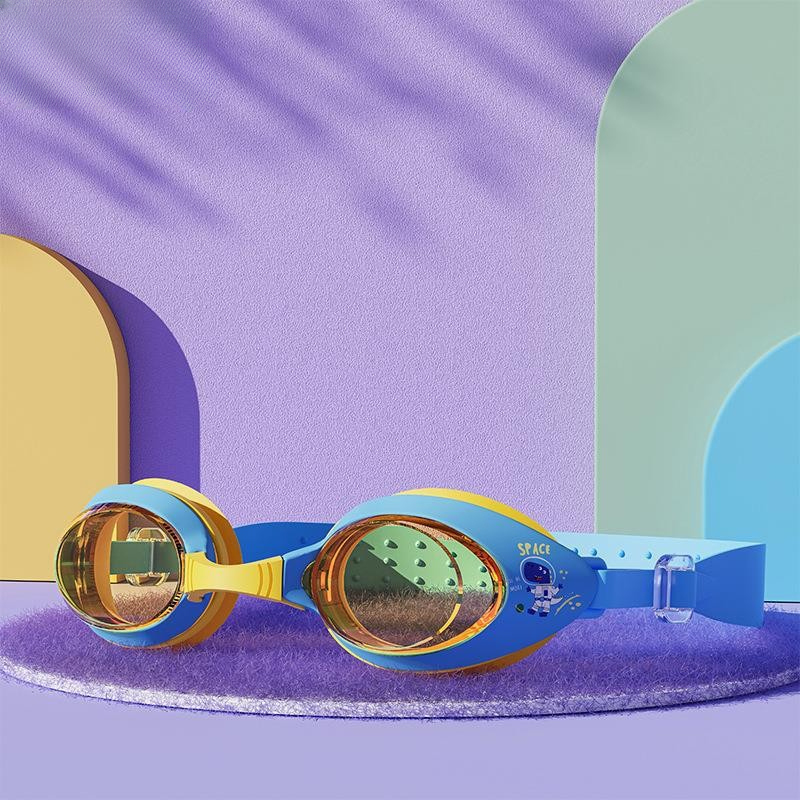 FG Children Swimming Goggles Swim Cap Set Cartoon Waterproof Anti Fog Swimming Glass Hat Diving Goggles