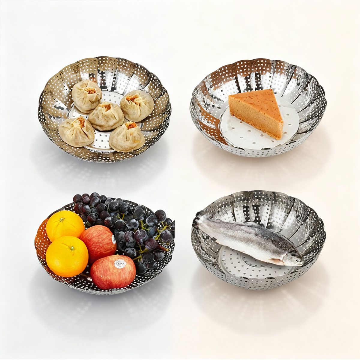 Lotus Steamer for Momo Making Stainless Steel 18 Cm 7.1 Inch Kitchen Home Appliance