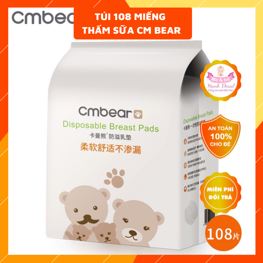 Miếng Lót Thấm Sữa CMBear Bịch 108 miếng