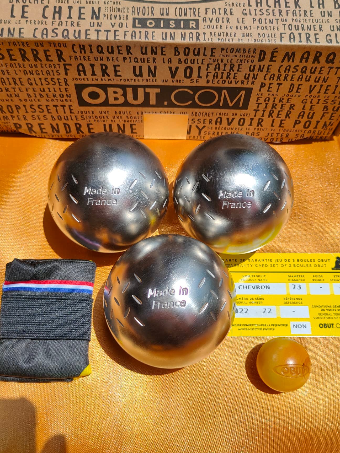 3 Boules de pétanque OBUT Loisir Inox Chevron - Obut boutique