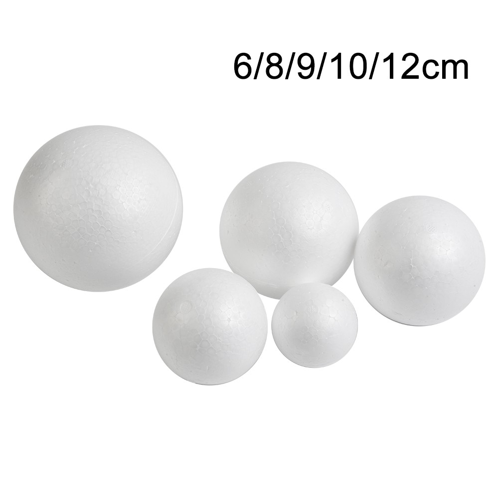 White Solid Foam Ball Diameter Modeling Foam Ball 6cm/7cm/8cm/9cm/10cm/12cm Wedding Christmas Decoration Children's Handmade DIY Flower Ball