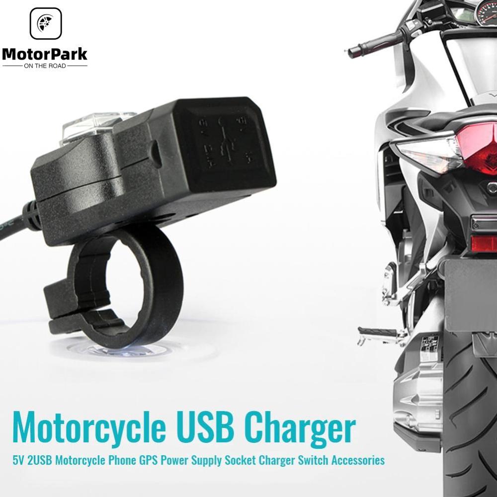 12V-24V USB Socket Charger Switch Accessories for Motorcycles,scooters,ATV