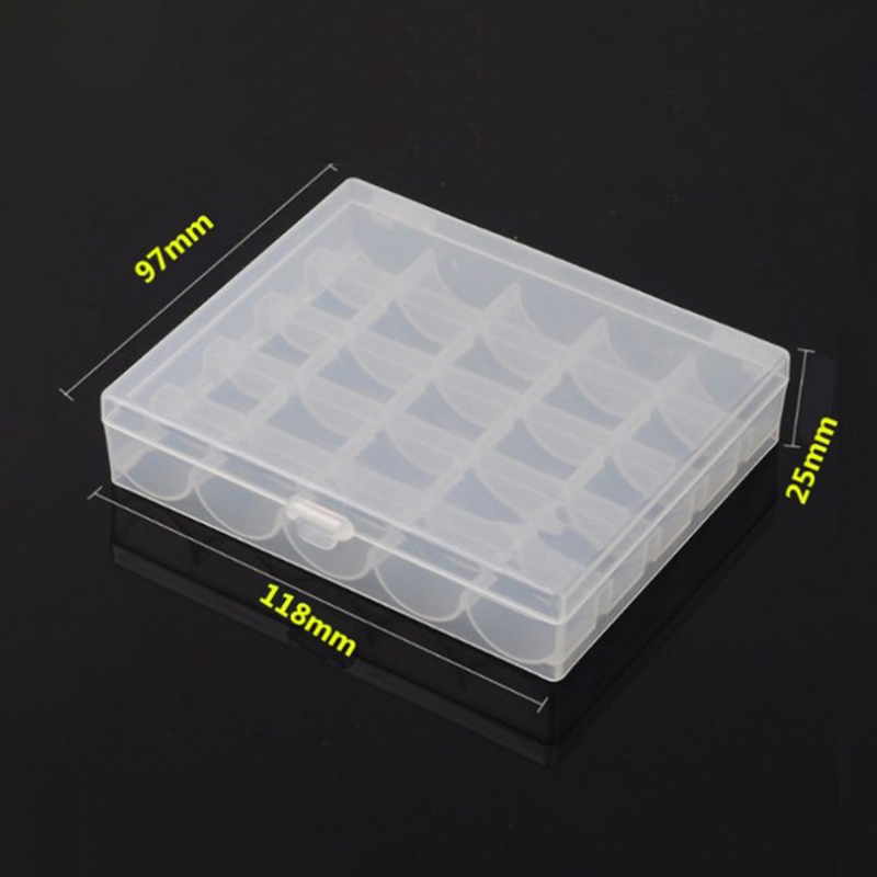 Dragon 25 Spools Empty Bobbins Sewing Machine Bobbin Case Organizer Storage Plastic Box
