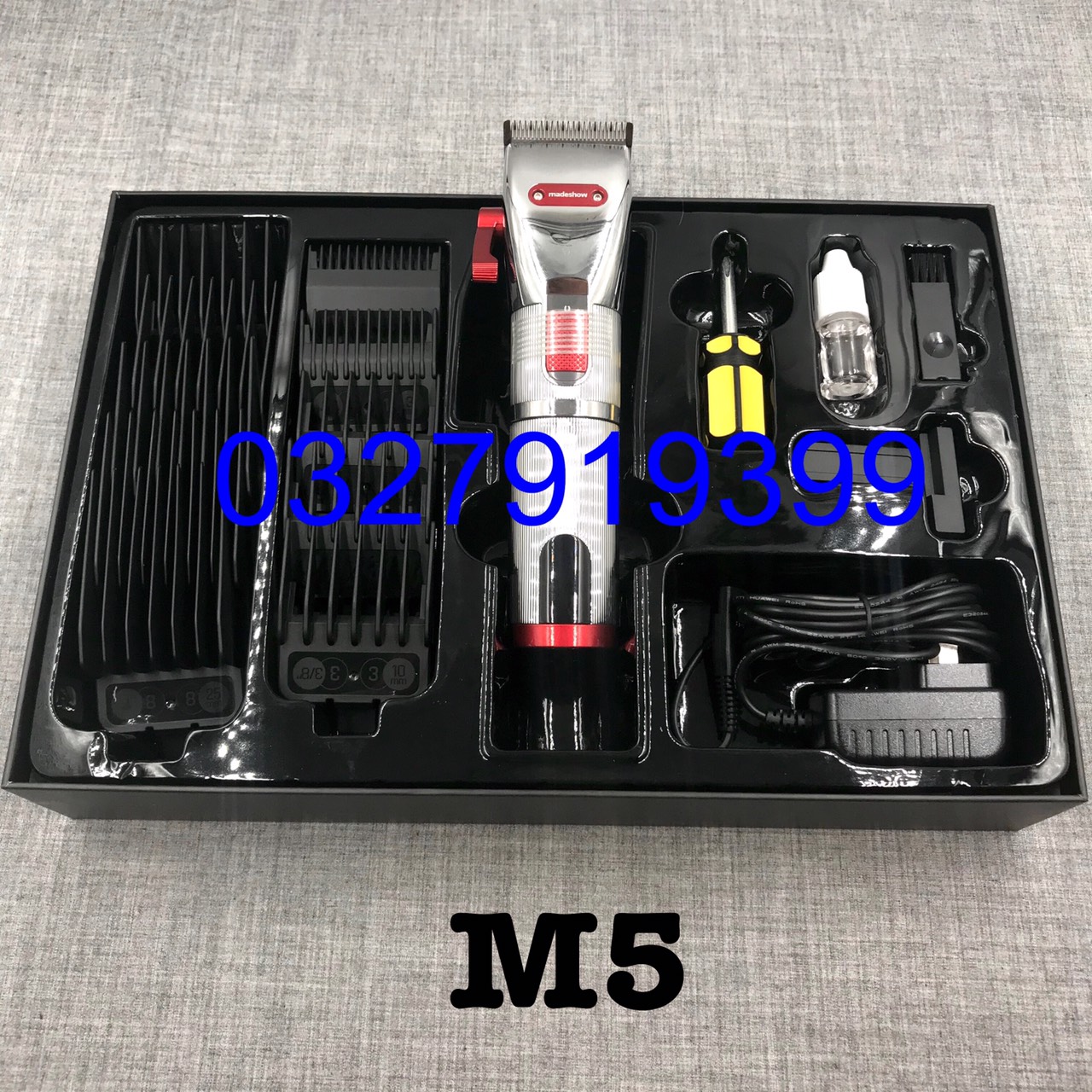 Madeshow Tông đơ cắt tóc M5F cao cấp - Máy cắt tóc chuyên nghiệp với lưỡi titanium sắc bén & pin 3200mAh