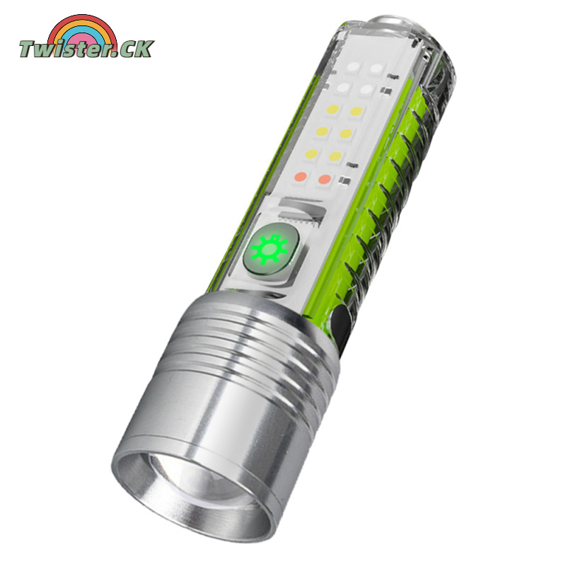 TK Led Mini Flashlight 3800lm Built-in 1800mah Lithium Battery Multifunctional Super Bright Working Light