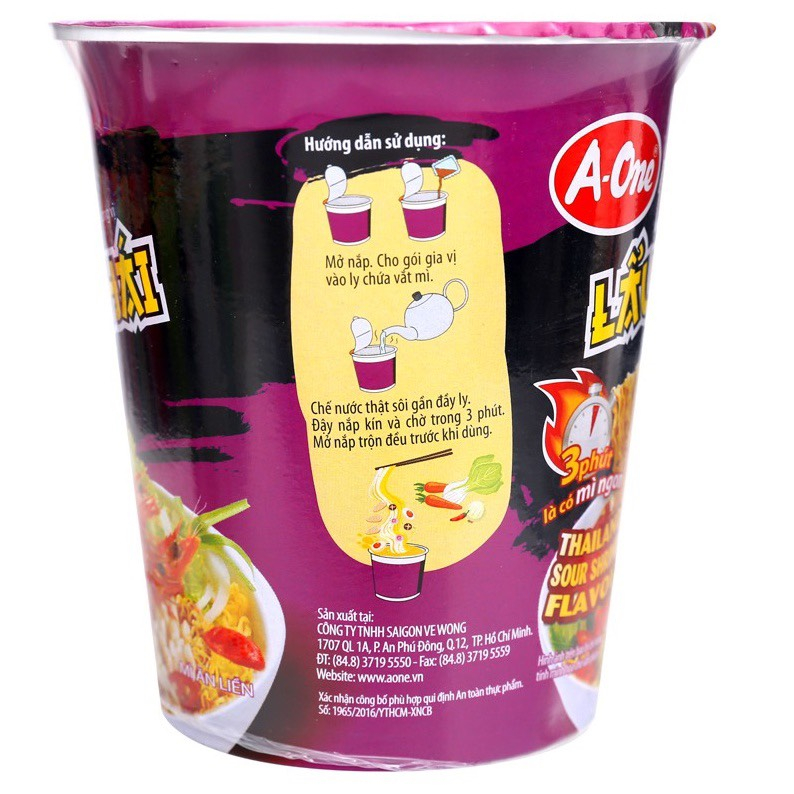 Combo 3 Ly Mì A-One Ly nhiều hương vị