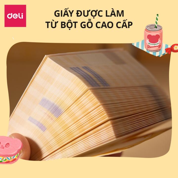 Giấy Note BUTTER BEAR Deli 249 Trang Giấy Ghi Chú Giấy Nhớ Họa Tiết Dễ Thương Tiện Lợi Cho Học Sinh Ghi Chép - Hình ảnh 5