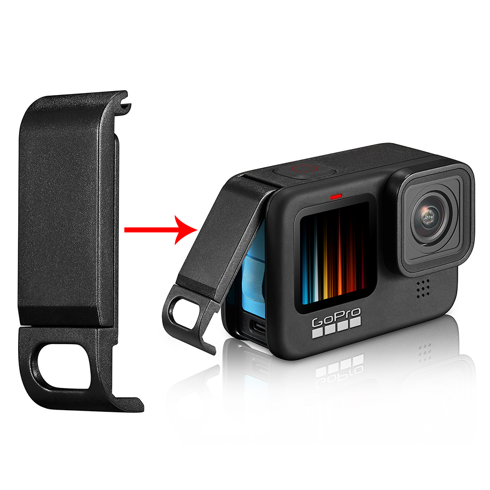 Replacement Side Door Battery Cover For Gopro, Dustproof Pass Through Battery Cover Lid With Type-C Charging Port Repair Part Camera Accessories For Gopro Hero 9/10/11/12/13 Black - View #3