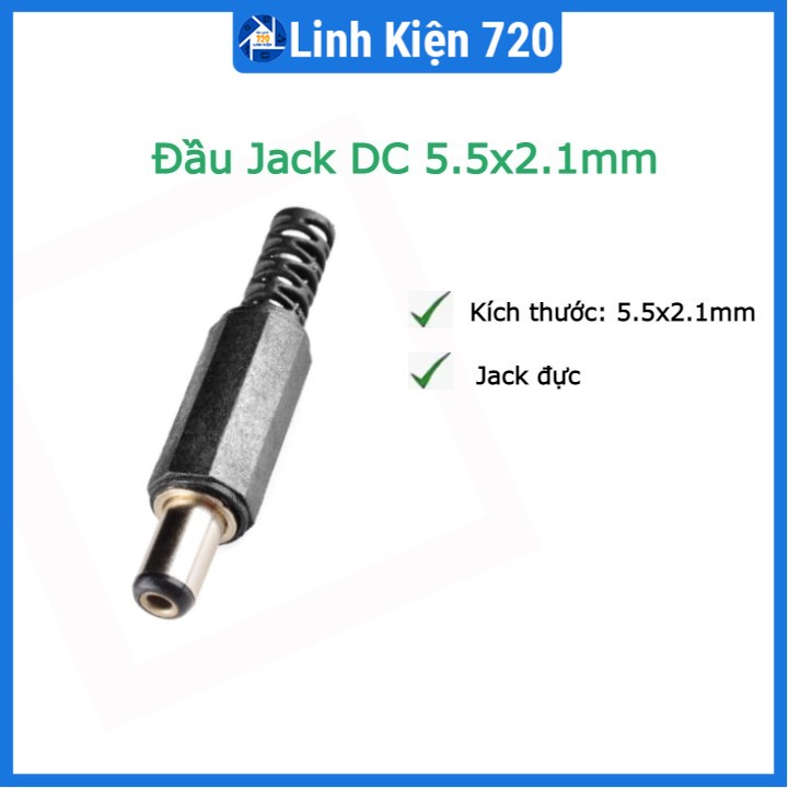 Đầu jack DC đực 5.5x2.1mm