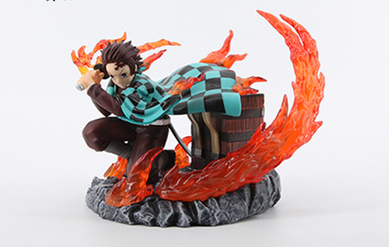 Demon Slayer GK Flame Kamado Tanjirou Figure Statue Model Ornament Box ...