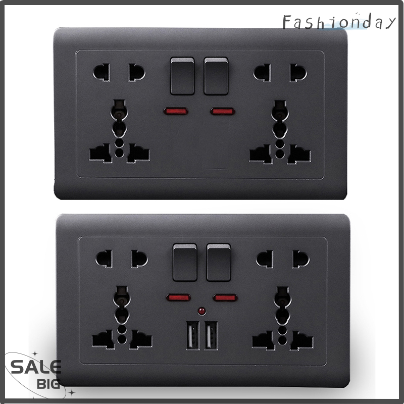 FD Legend Flash Sale EU Standard Usb Socket Gray Embedded Panel Wall Power Socket