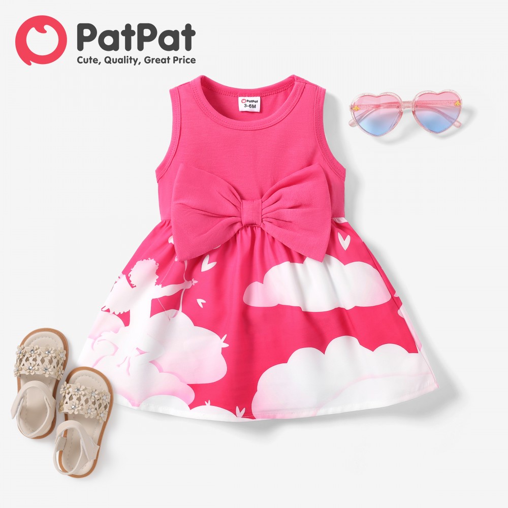 PatPat Baby Girl Newborn Baby Girl Animal Pattern Dress For Baby Girl Birthday Party Dress 1 Year Old Birthday Gift Dress