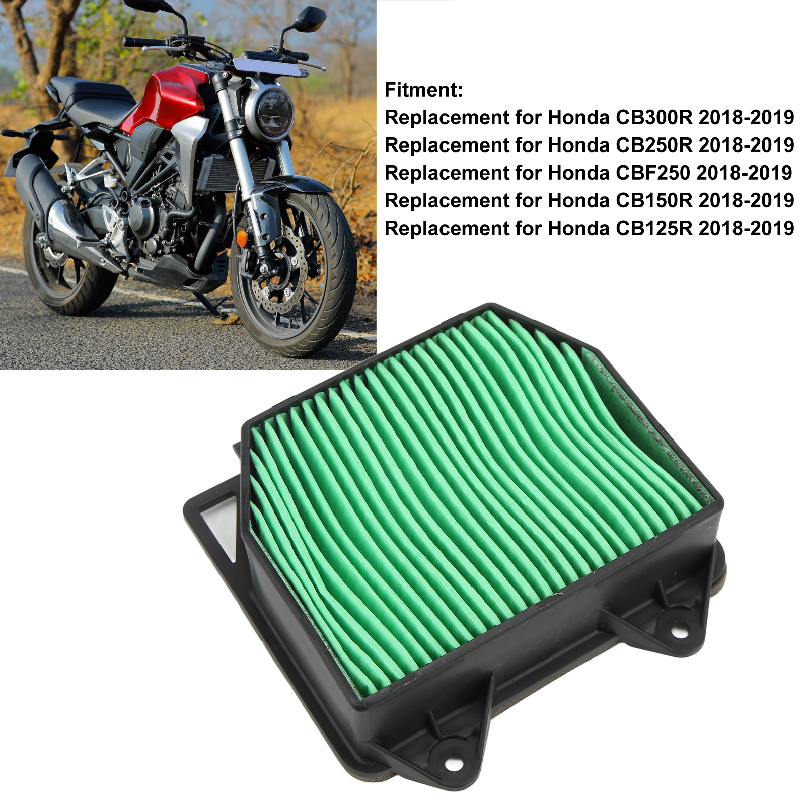 Engine Air Filter Long Lasting Large Filtering Area Air Filter Element for Motorcycle Accessories