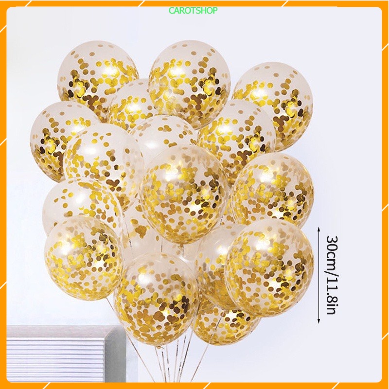 [DANANG]Bóng Trong Suốt Lồng Nhũ Sequin Size 12 Inch