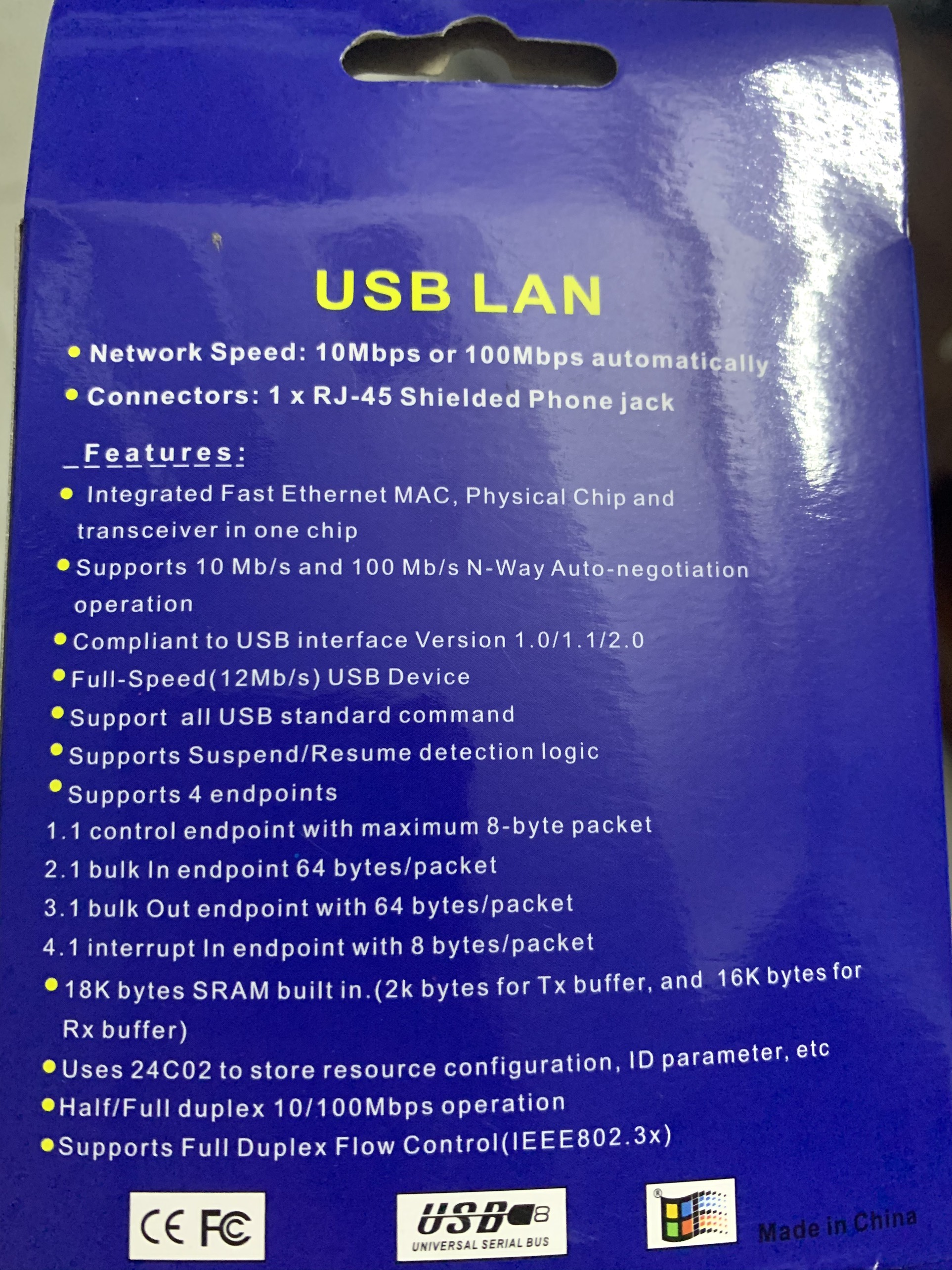 Đầu chuyển USB ra Lan RJ45 / USB Lan