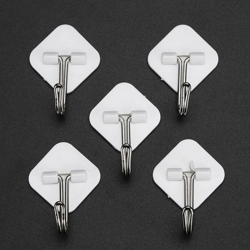CHIPLY COD Kitchen Bathroom Free Punching Hook PVC Strong Plastic Sticky Hook Traceless Hook Simple Convenience Self Adhesive Hooks Hanger Wall
