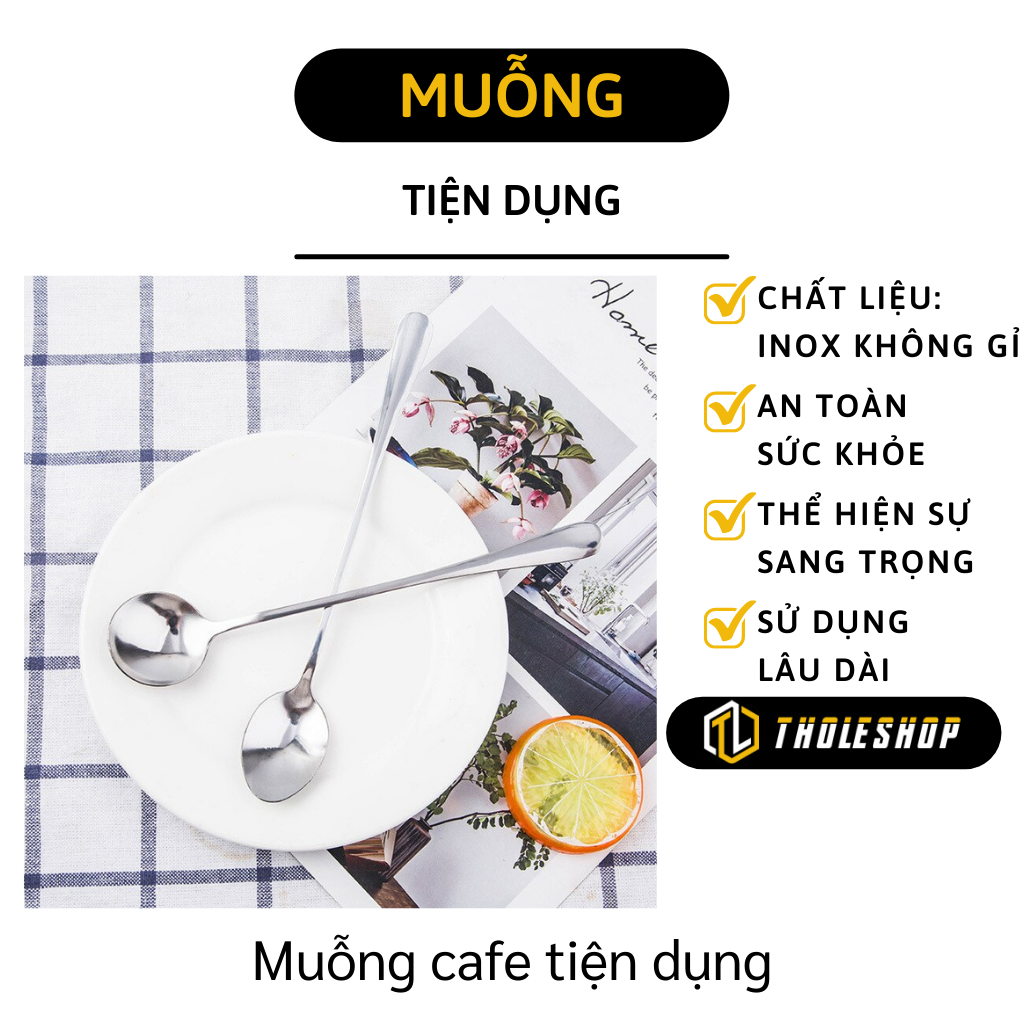 Muỗng Cà Phê - 1 Thìa Inox Cà Phê Mũi Nhọn - Muỗng Trộn Nước Trái Cây, Uống Sinh Tố 9112