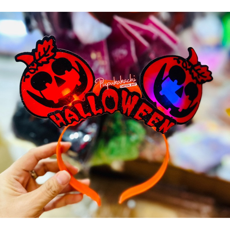 Cài Tóc Bí Ngô Halloween Có Đèn Led Thay Đổi Màu