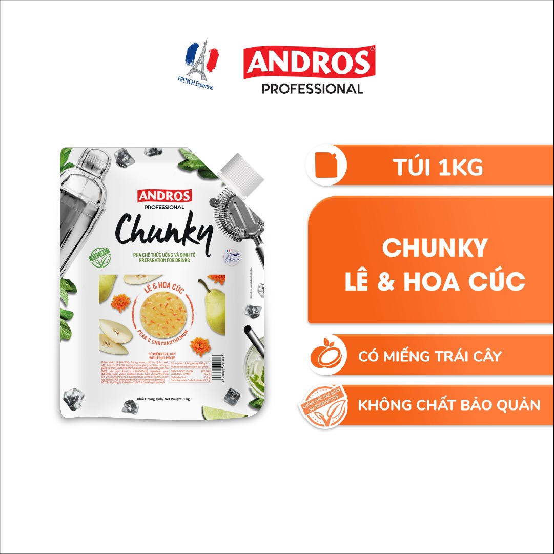 Mứt trái cây Chunky gói 1kg nhiều mùi