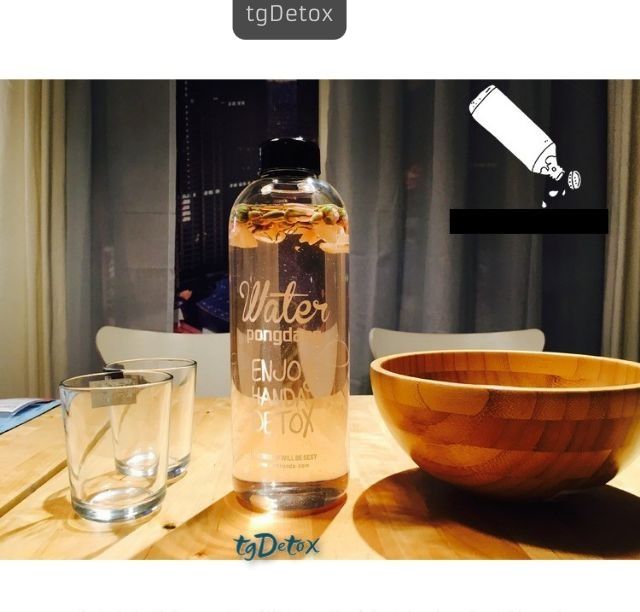 [Thủy tinh] Bình nước thủy tinh Pongdang detox 1lit