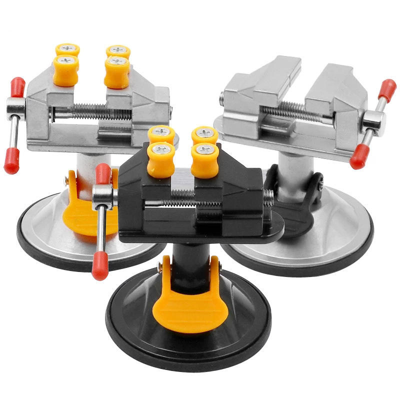 Suction cup mini vice vice 360 degree rotatable vice mini walnut clamping tool suction-cup