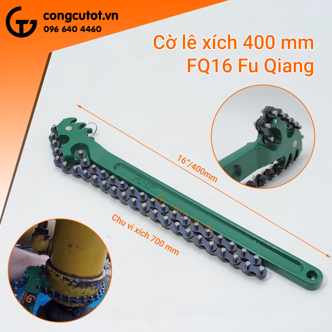 Cờ lê xích các cỡ 200mm, 225mm, 300mm, 400mm