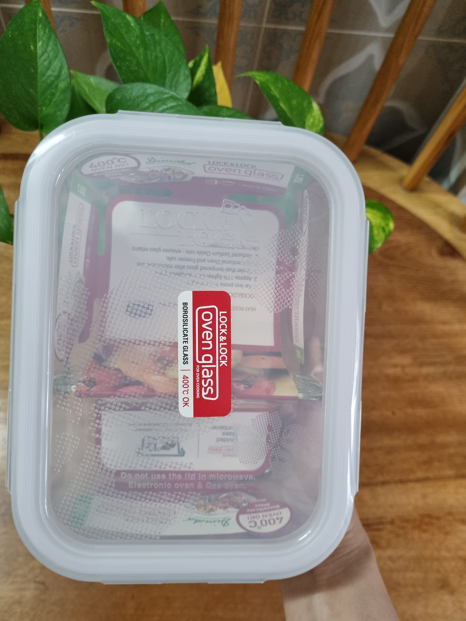 Hộp thủy tinh chữ nhật lock&lock 420ml