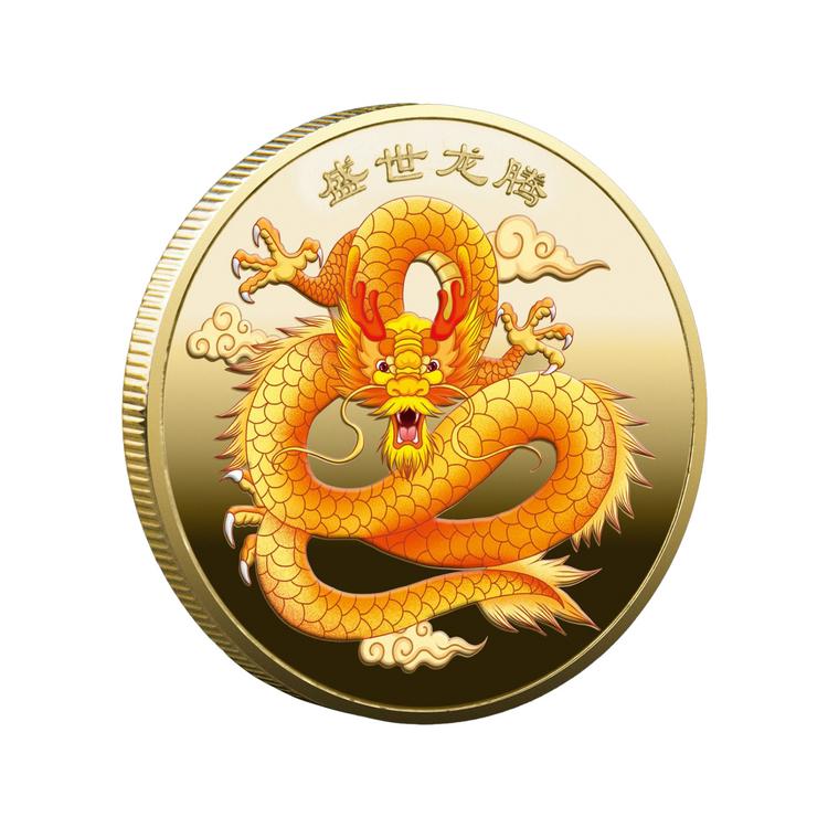Đồng xu rồng may mắn Đồng xu kim loại may mắn Đồng xu may mắn rồng Trung Quốc đồng xu nghệ thuật đồng xu may mắn thu hút sự thịnh vượng và may mắn cool