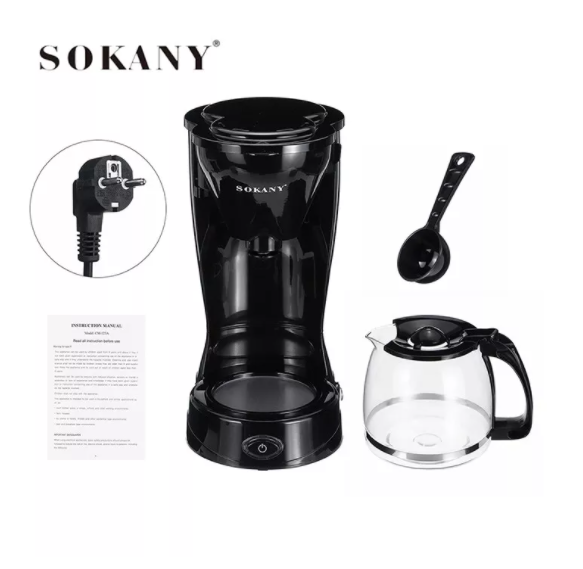 Espresso Machine cafe automatic coffee machine Sokany cm-102, polishing machine coffee foaming maker café household large capacity for 12-15 Cup anti-drip function headlight espresso support milk foaming for cappuccino enjoy charming flavor