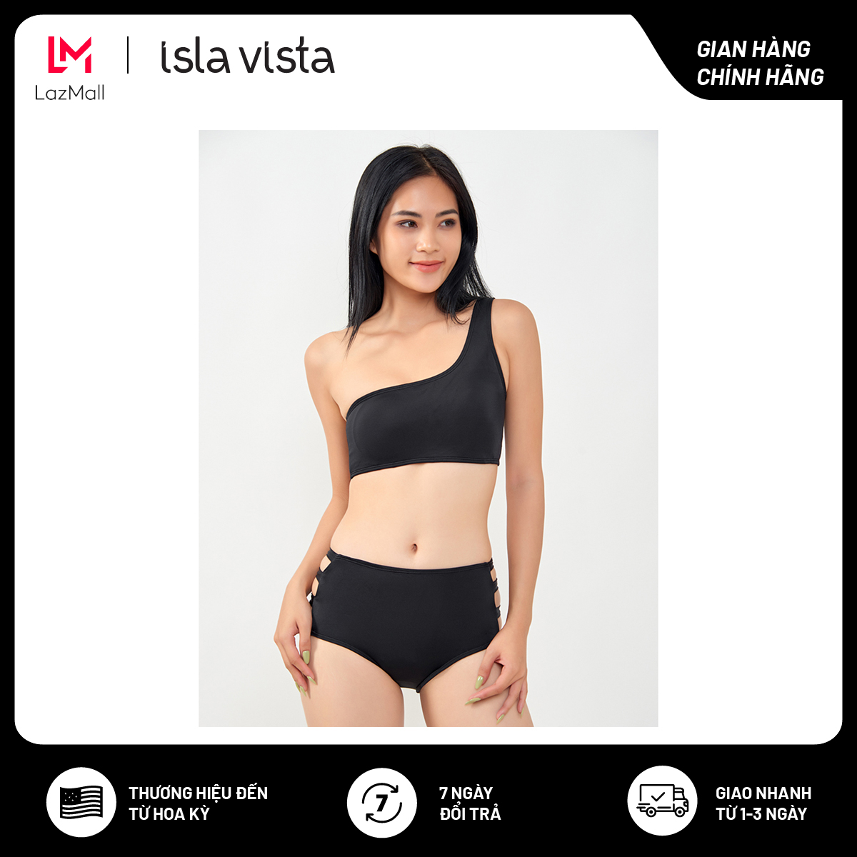 Tặng túi Canvas Đồ bơi nữ bikini top lệch vai Isla Vista IVWset008 thumbnail