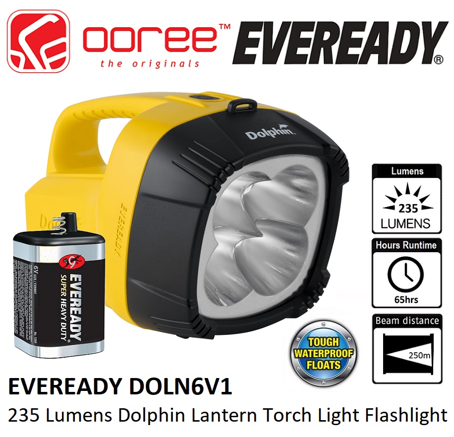 Eveready Doln6v1 235 Lumens Dolphin Led Latern Torch Light Flashlight With 1x Free 6v Battery 2562