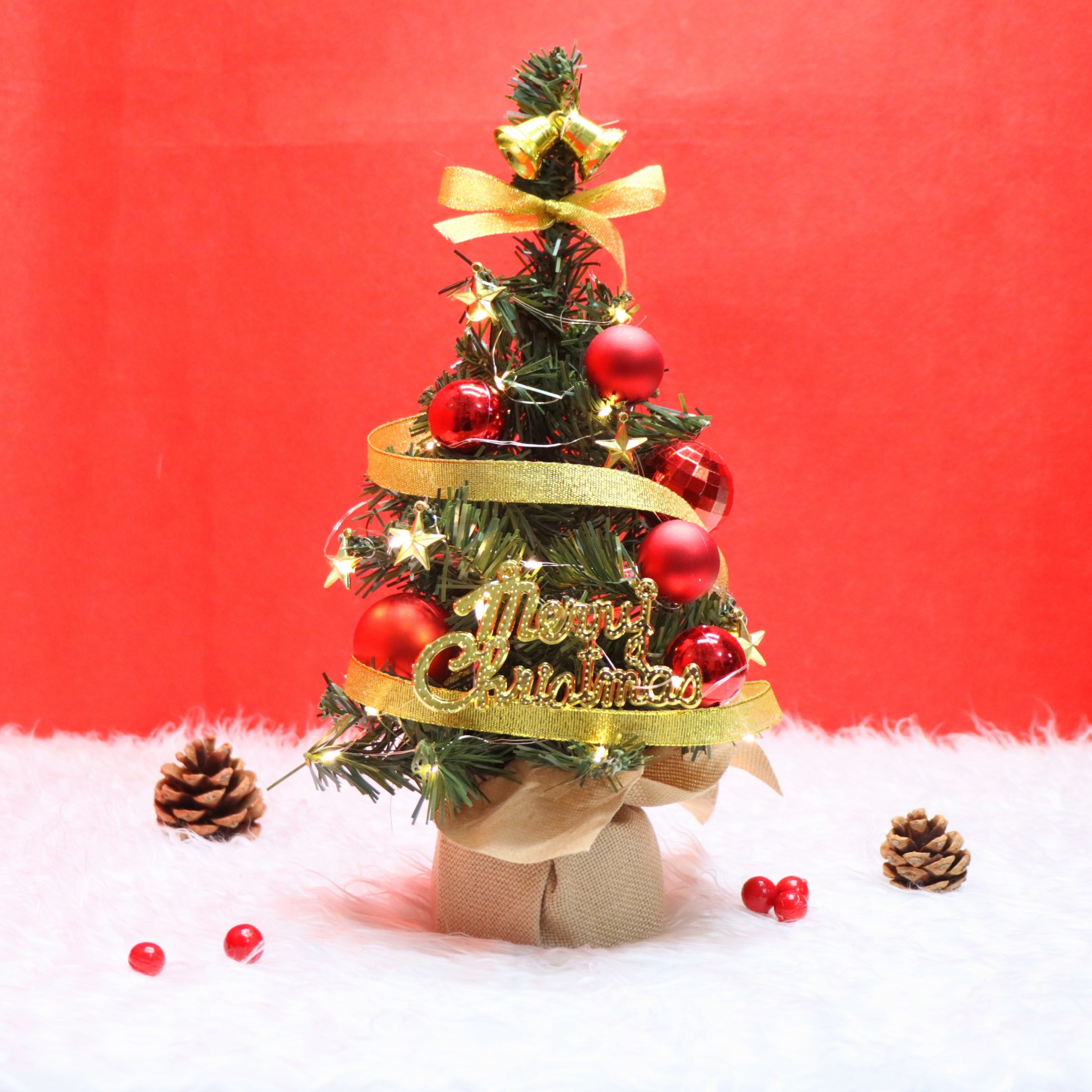 Cây thông noel nhí C29 Cây Thông Trang Trí Giáng Sinh Kèm Đèn và Phụ Kiện