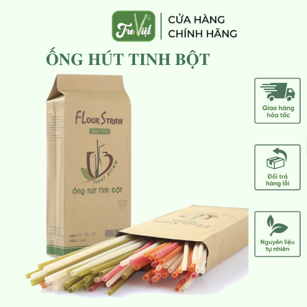 0,5kg Ống hút tinh bột gạo - Flour Straws (từ 100-120 ống)
