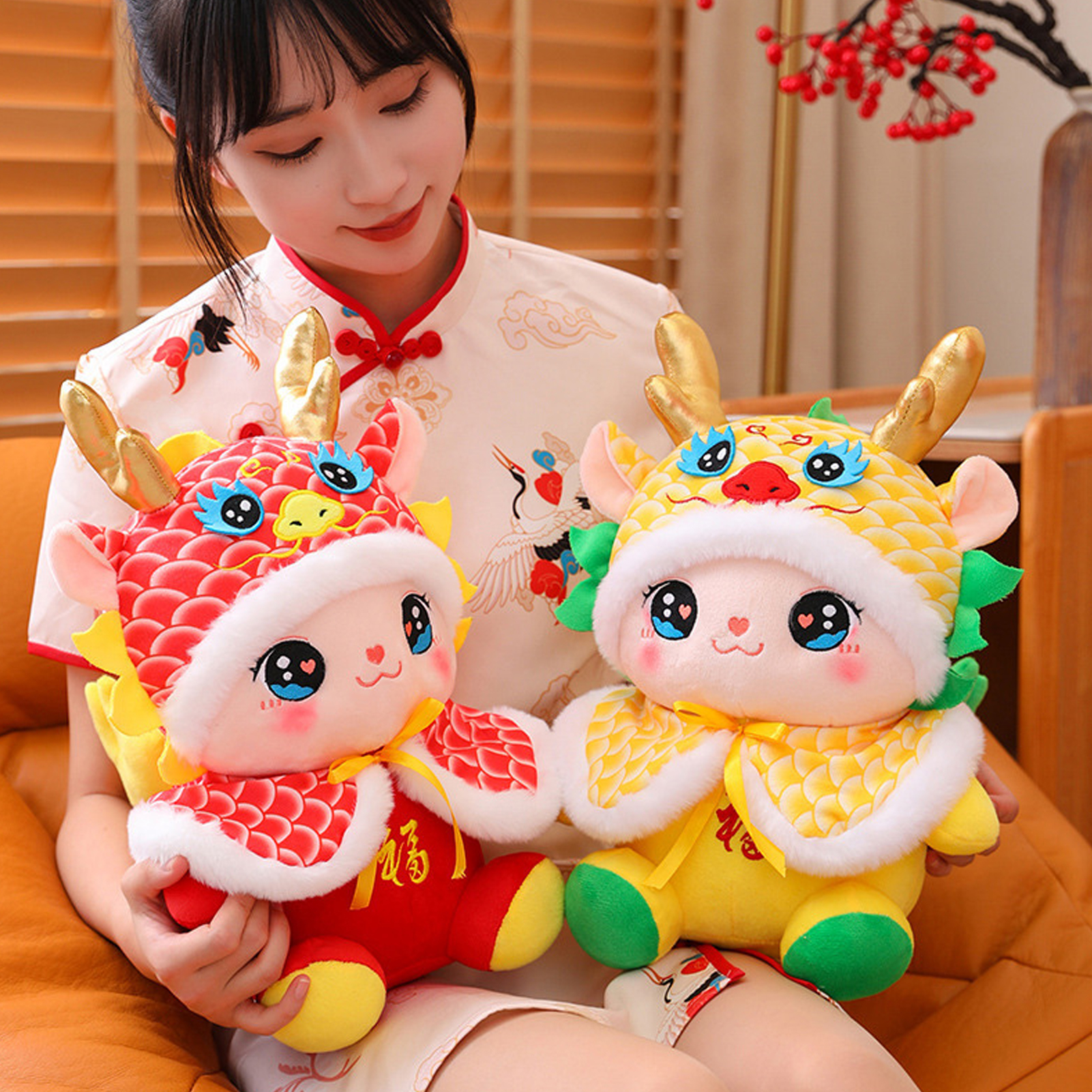 Cute Dragon Toy Cute Stuffed Doll Colorful Chinese Dragon Plush Toy Perfect for Spring Festival Adorable Vibrant Stuffed Doll