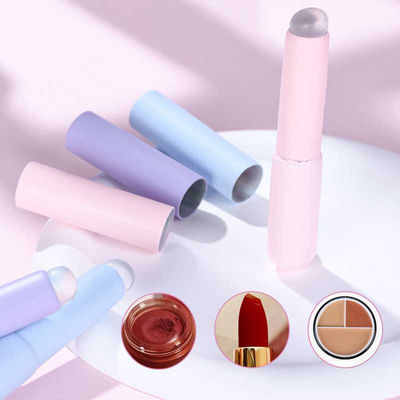 Silicone Lip Brush With Cover Angled Concealer Brush Like Fingertips Q Soft Lipstick Makeup Brushes Round Head No Broken.