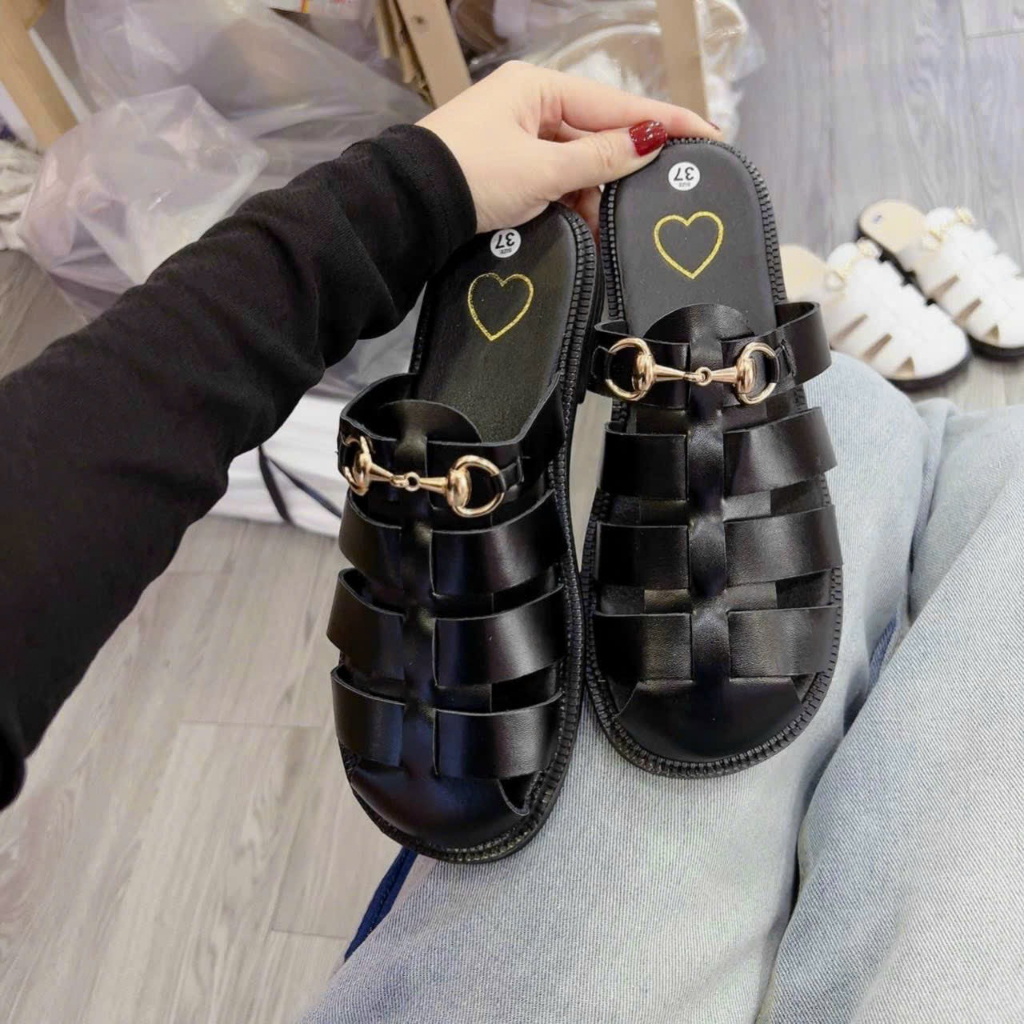 Dép sục rọ lưới nữ pha xích thoáng mát êm chân